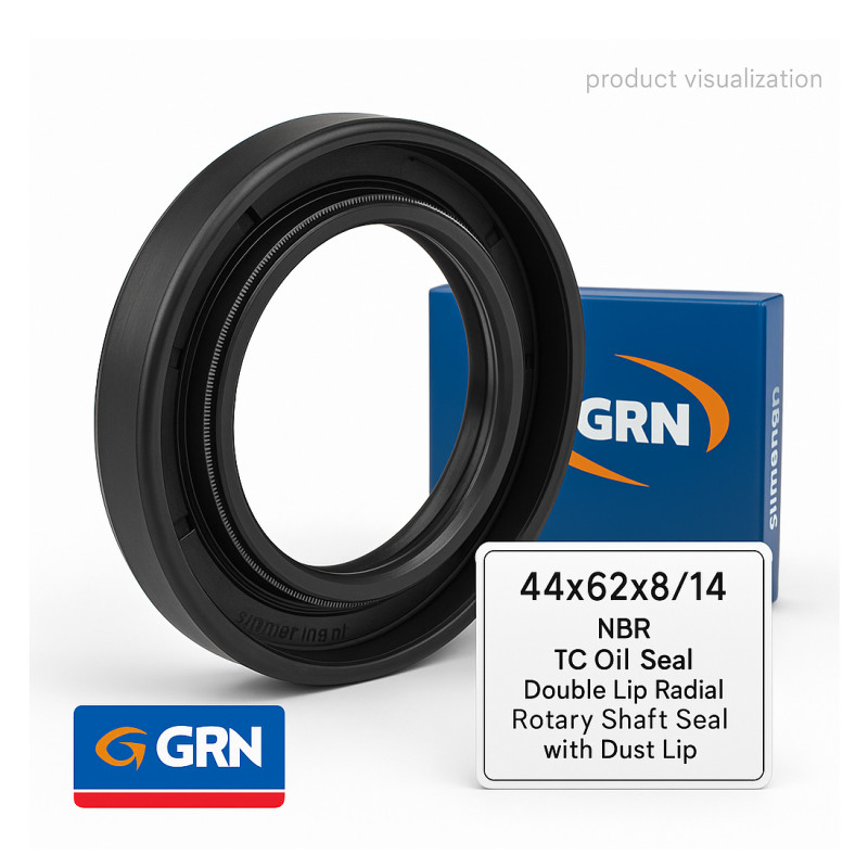 44x62x8/14 NBR TC Oil Seal – Double Lip Radial Rotary Shaft Seal with Dust Lip