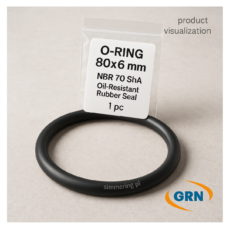 O-Ring 80x6 mm NBR 70 ShA – Oil-Resistant Rubber Seal – 1 pc