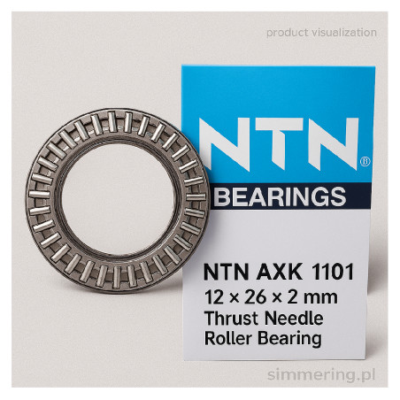 NTN AXK 1101 – igiełkowe łożysko osiowe 12×26×2 mm