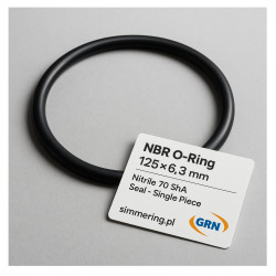 OR‑125×6,3 NBR 70 ShA – uszczelniacz (o‑ring) olejoodporny, pojedyncza sztuka