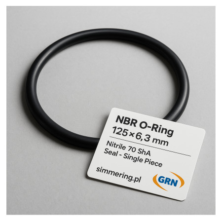 NBR O‑Ring 125×6.3 mm – Nitrile 70 ShA Oil-Resistant Seal (Single Piece)