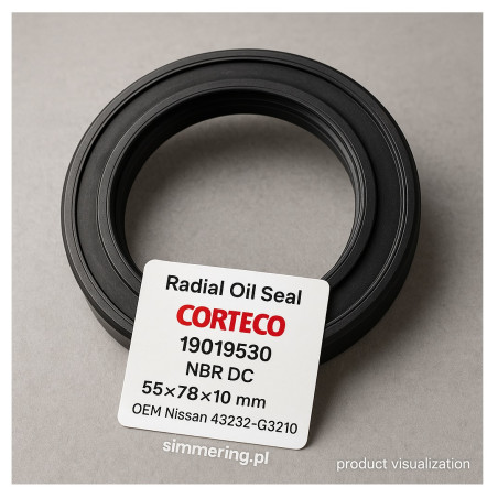 Radial Oil Seal CORTECO 19019530 NBR DC – 55x78x10 mm | OEM Nissan 43232-G3210