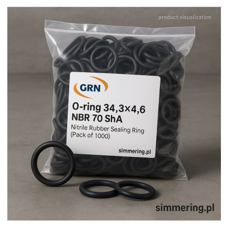 O-ring 34,3x4,6 NBR 70 ShA - Nitrile Rubber Sealing Ring (Pack of 1000)