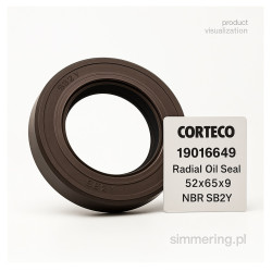 CORTECO 19016649 NBR SB2Y Radial Oil Seal 52x65x9 – Rotary Shaft Seal for Wheel Hub & Differential