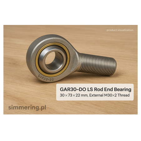 GAR30‑DO LS Rod End Bearing – 30 × 73 × 22 mm, External M30×2 Thread