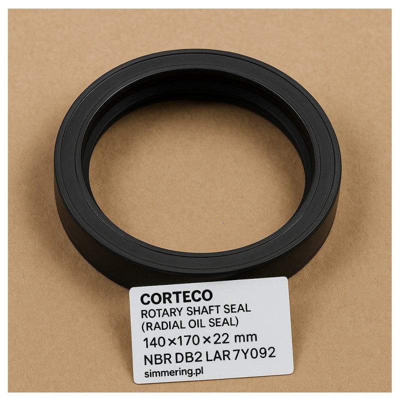 Rotary Shaft Seal (Radial Oil Seal) CORTECO 19033298 140×170×22 mm NBR DB2 – Caterpillar 7Y0592 Oil Seal