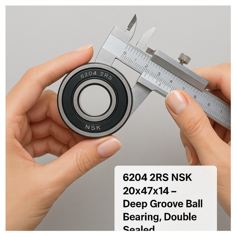 6204 2RS NSK 20x47x14 – Deep Groove Ball Bearing, Double Sealed