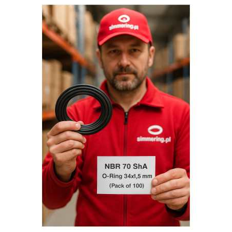 NBR 70 ShA O‑Ring 34×1.5 mm – Pack of 100