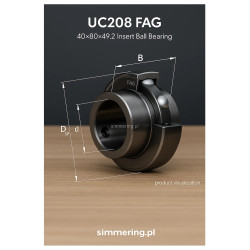 UC 208 FAG 40×80×49,2 mm – samonastawne łożysko kulkowe do opraw UCP/UCF