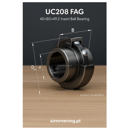 UC 208 FAG 40×80×49,2 mm – samonastawne łożysko kulkowe do opraw UCP/UCF