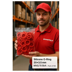 Silicone O‑Ring 20×3.5 mm MVQ 70 ShA – Pack of 100