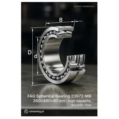 Rodamiento esférico 23972-MB FAG 360×480×90 mm – alta capacidad, doble hilera