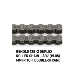 Renold 12B‑2 Duplex Roller Chain – 2‑rzędowy łańcuch rolkowy 3/4″ (19,05 mm)