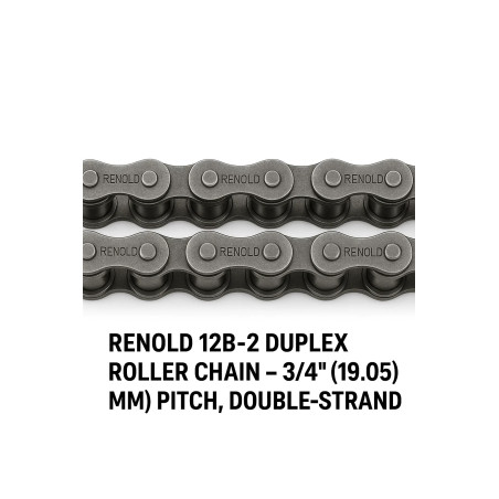 Renold 12B‑2 Duplex Roller Chain – 2‑rzędowy łańcuch rolkowy 3/4″ (19,05 mm)