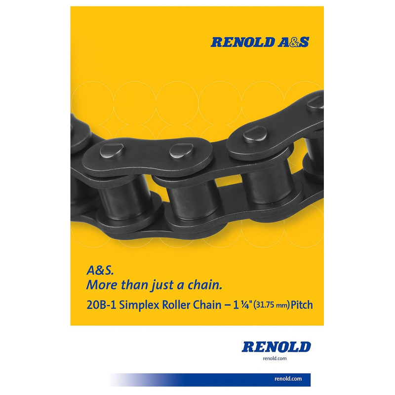 Łańcuch rolkowy A&S Renold 20B‑1 simplex 1¼″ – stalowy napęd przemysłowy