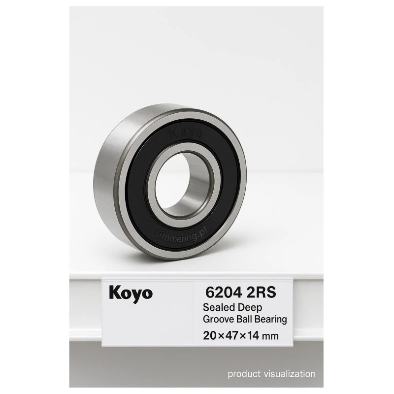 KOYO 6204 2RS – Sealed Deep Groove Ball Bearing 20×47×14 mm