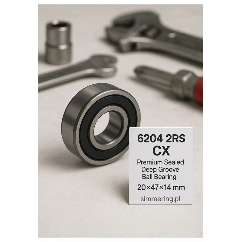 Łożysko kulkowe 6204 2RS CX 20×47×14 mm – szczelne i precyzyjne