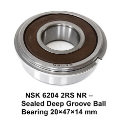 Deep groove ball bearing 6204 2RS NR NSK 20x47x14