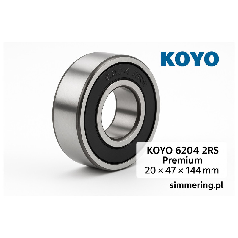 Łożysko kulkowe KOYO 6204 2RS (20×47×14 mm) Premium | simmering.pl