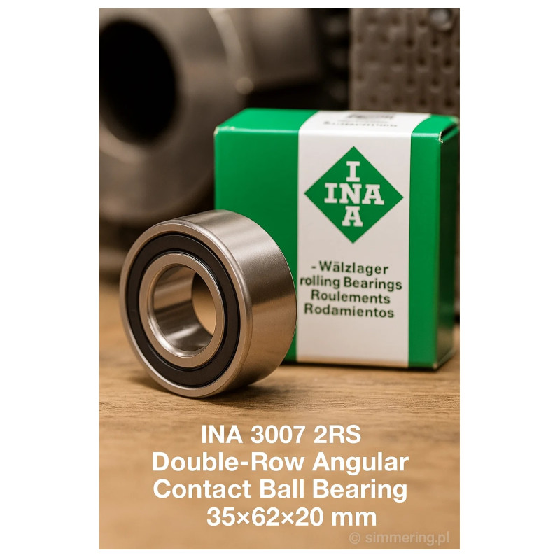 INA 3007 2RS Double‑Row Angular Contact Ball Bearing 35×62×20 mm