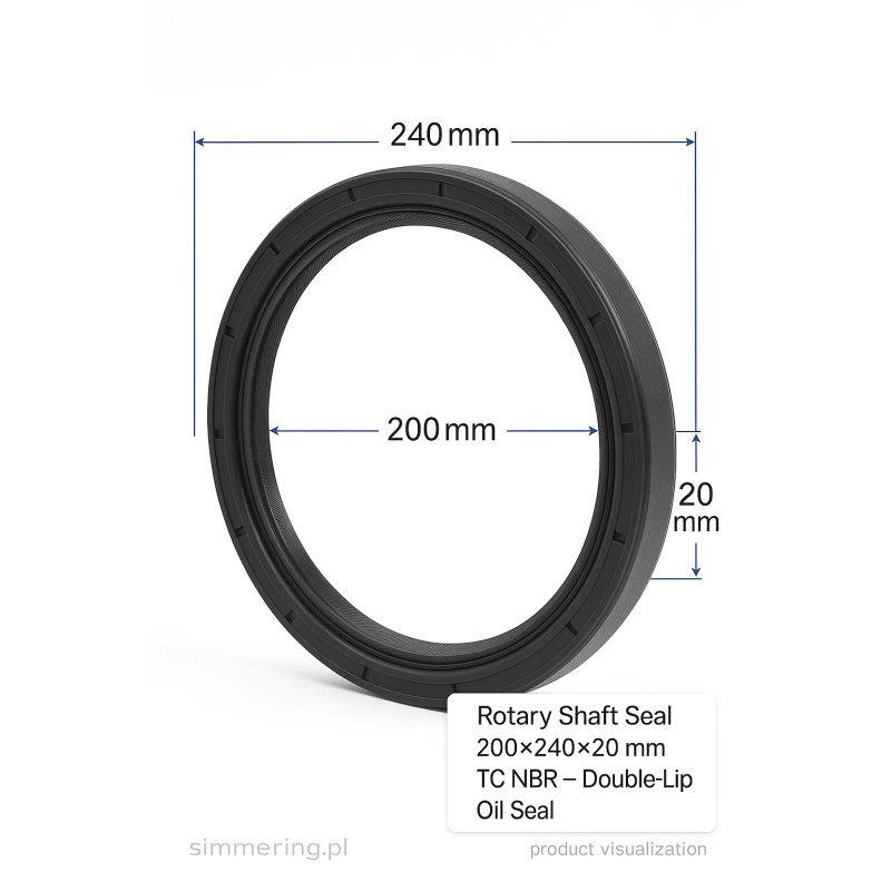 Simmering NBR AO 200×240×20 mm – Uszczelniacz Dwuwargowy