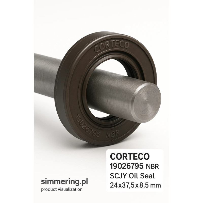 CORTECO 19026795 NBR SCJY | Uszczelniacz wałka Ø24×37,5×8,5 mm