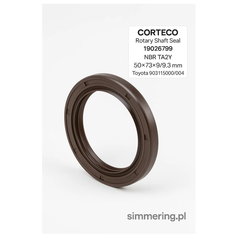 Uszczelniacz CORTECO 19026799 NBR TA2Y 50×73×9/9,3 – simmerring koła Toyota 9031150003 / 9031150004