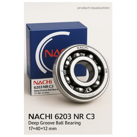 NACHI 6203 NR C3 Deep Groove Ball Bearing 17×40×12 mm