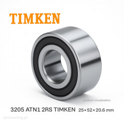 3205 ATN1 2RS TIMKEN – dwurzędowe łożysko skośne 25×52×20,6 mm