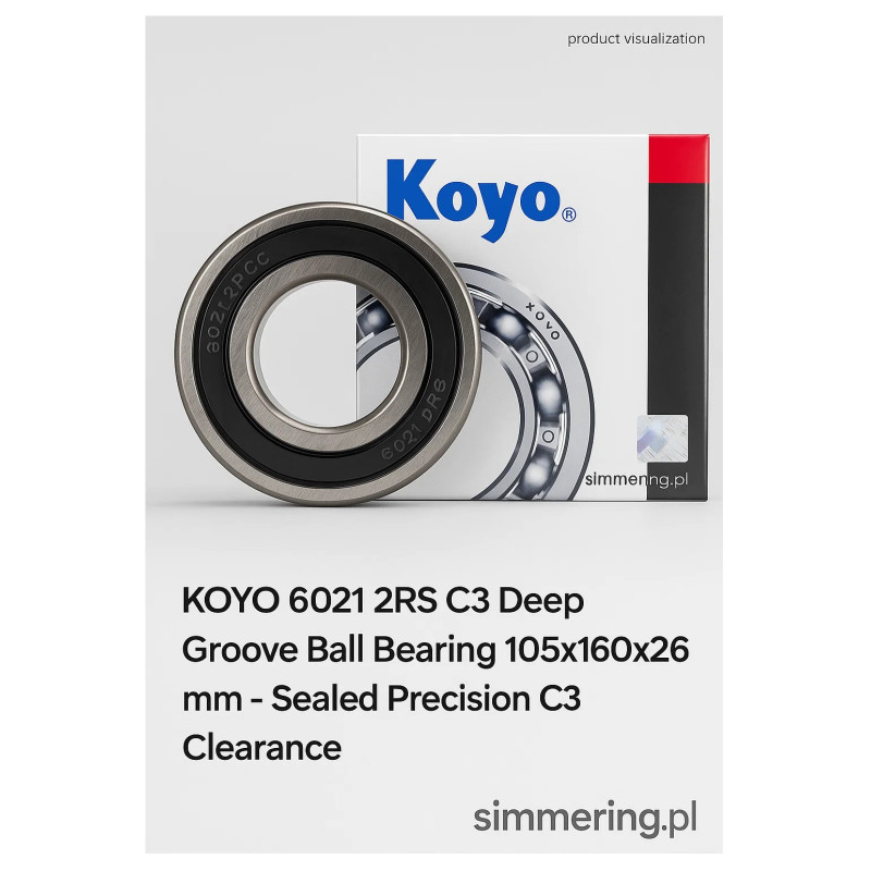 Łożysko kulkowe 6021 2RS C3 KOYO 105x160x26 mm – Uszczelnione, luz C3, najwyższa jakość