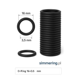 Oring 16x3,5 mm NBR 70 ShA – Czarny – Pakiet 1000 szt.
