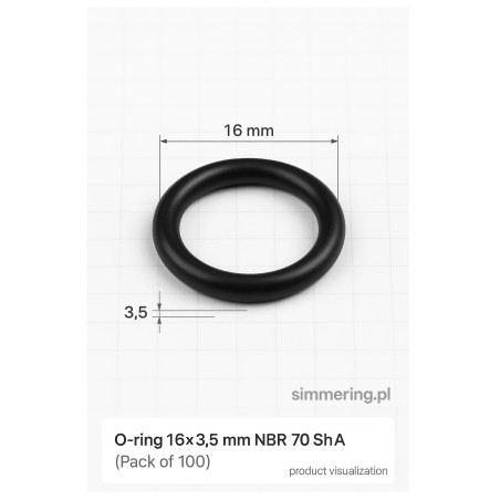 Oring NBR 70 ShA 16×3,5 mm – opakowanie 100 szt.