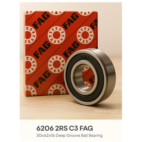 6206 2RS C3 FAG 30x62x16 Deep Groove Ball Bearing