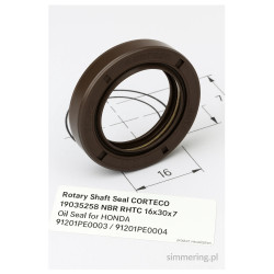 Uszczelniacz wału CORTECO 19035258 NBR RHTC 16x30x7 | Simmerring do HONDA 91201PE0003, 91201PE0004