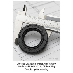 CORTECO 01033758 BABSL NBR Rotary Shaft Seal 55x75x7/7.5 | Oil Seal Ring | Double Lip Simmerring