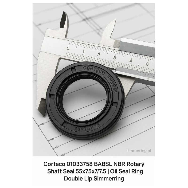 CORTECO 01033758 BABSL NBR Rotary Shaft Seal 55x75x7/7.5 | Oil Seal Ring | Double Lip Simmerring