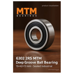 Łożysko kulkowe 6302 2RS MTM 15x42x13 mm