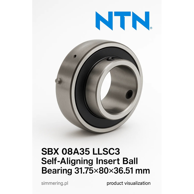 NTN SBX 08A35 LLSC3 Self‑Aligning Insert Ball Bearing 31.75×80×36.51 mm