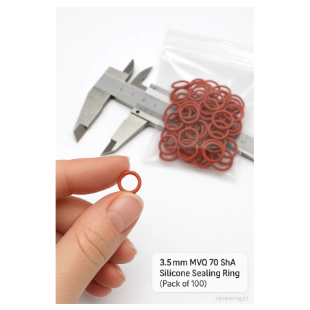 Oring silikonowy MVQ 3,5×1 mm 70 ShA – zestaw 100 szt.