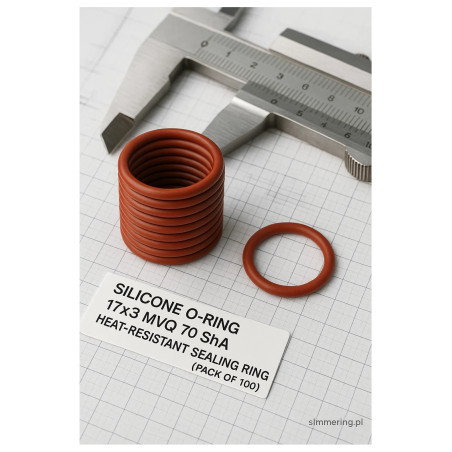 Silicone O-Ring 17x3 MVQ 70 ShA – Heat-Resistant Sealing Ring (Pack of 100)
