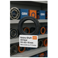 Rotary Shaft Oil Seal 24×62×10 mm – NBR, Double Lip, TC Design