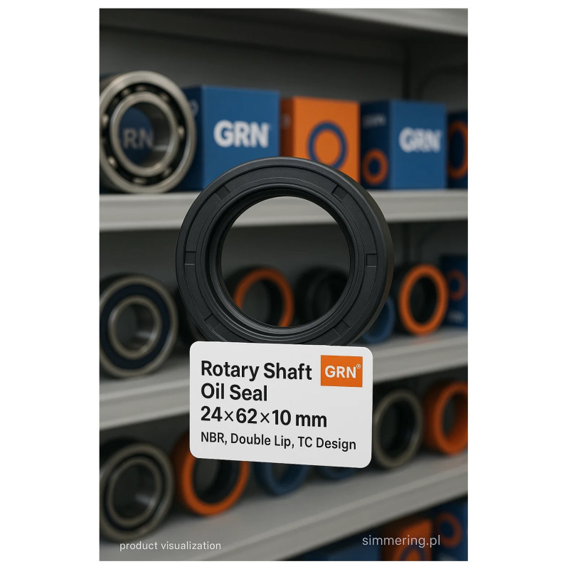 Rotary Shaft Oil Seal 24×62×10 mm – NBR, Double Lip, TC Design