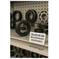 Uszczelniacz obrotowy NBR 25×32×6 AO – Dwuwargowy (typ AO)