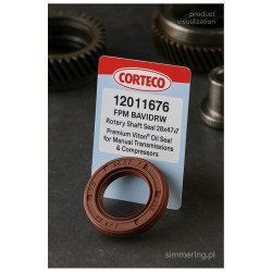 CORTECO 12011676 FPM BAVIDRW Rotary Shaft Seal 28x47x7 – Premium Viton® Oil Seal for Manual Transmissions & Compressors