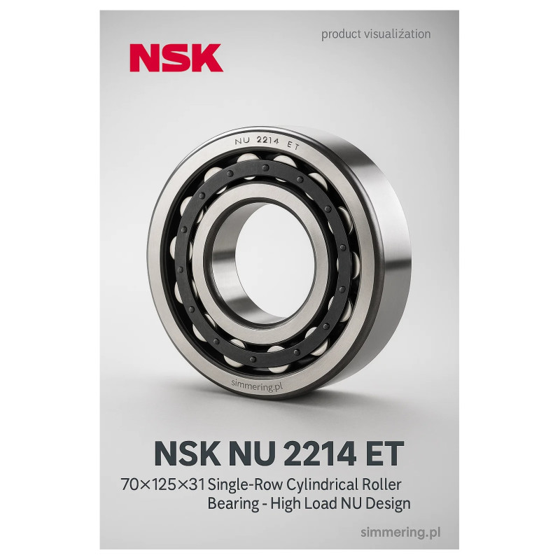 NSK NU 2214 ET 70×125×31 – walcowe podłużne cylindryczne łożysko jednorzędowe