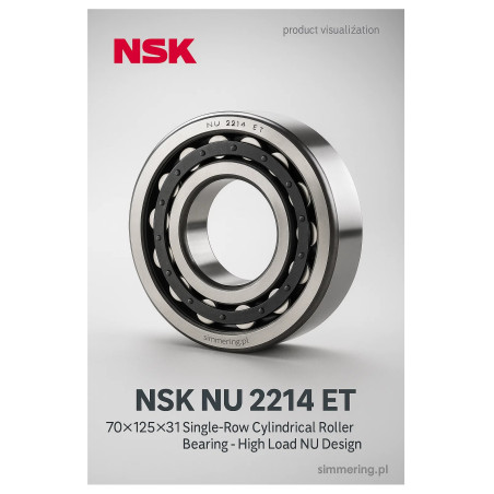 NSK NU 2214 ET 70×125×31 – walcowe podłużne cylindryczne łożysko jednorzędowe