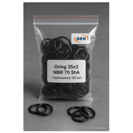 O-Ring 35x3 NBR 70 ShA – Nitrile Rubber Sealing Ring (Pack of 100)