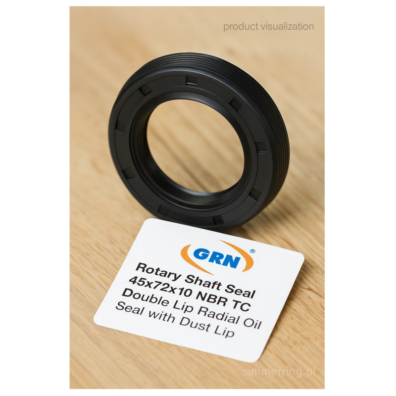 Rotary Shaft Seal 45x72x10 NBR TC – GRN® Double Lip Radial Oil Seal with Dust Lip