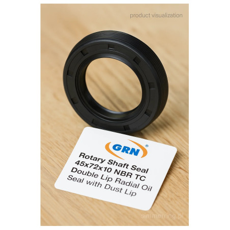 Rotary Shaft Seal 45x72x10 NBR TC – GRN® Double Lip Radial Oil Seal with Dust Lip