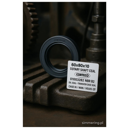 60x80x10 Rotary Shaft Seal CORTECO 01003282 NBR B2 Oil Seal – Transfer Case Seal for CASE IH / MAN / VOLVO / ZF